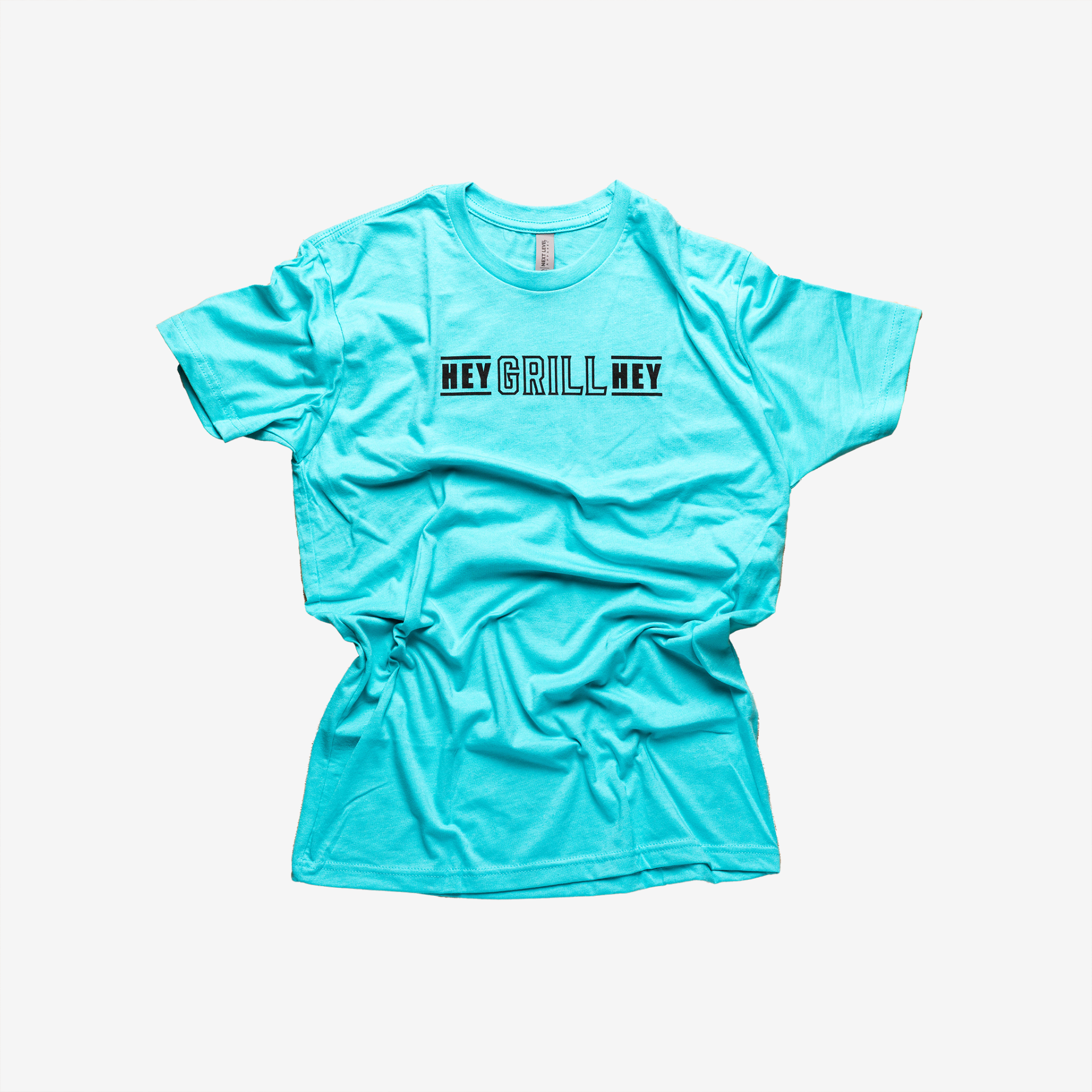 Hey Grill Hey Neon Blue Logo T Shirt LG