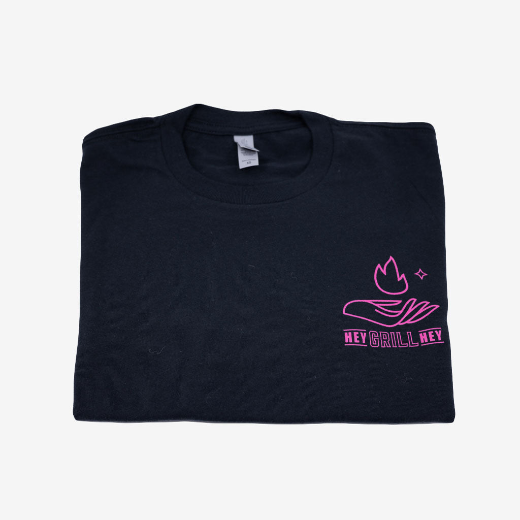 Hey Grill Hey Flame T-Shirt Black/Pink